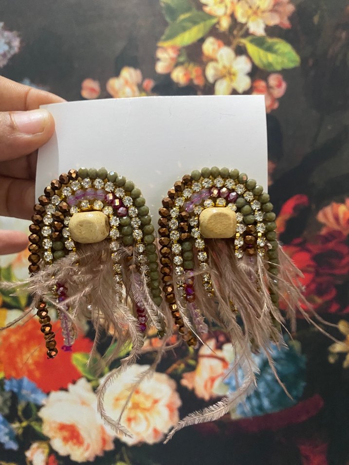 El yapımı boncuk küpe - Görsel 3