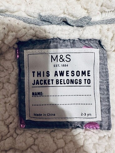 24-36 Ay Beden Marks&Spencer kalın tüylü çocuk mont