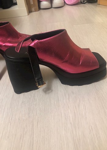 Pembe Parlak Platform Topuklu Ayakkabı - Görsel 5