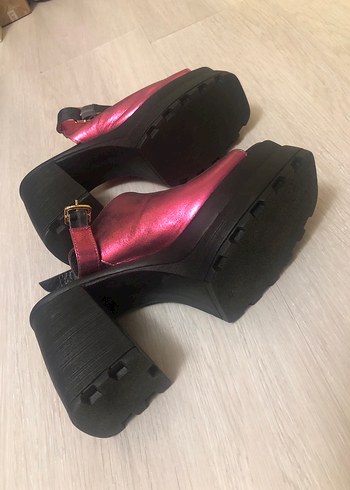 Pembe Parlak Platform Topuklu Ayakkabı - Görsel 6