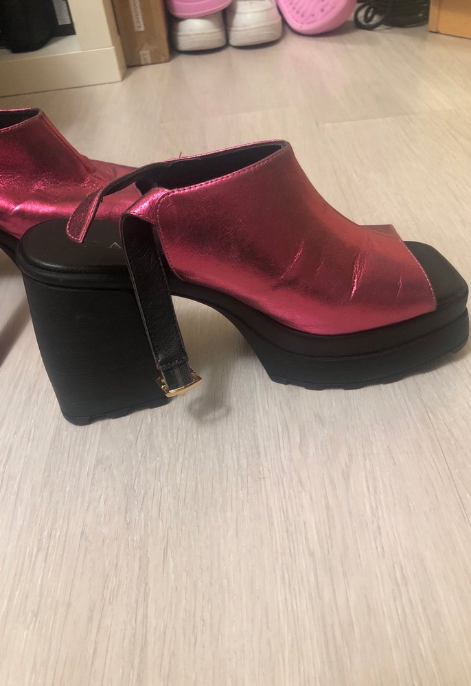 Pembe Parlak Platform Topuklu Ayakkabı - Görsel 5