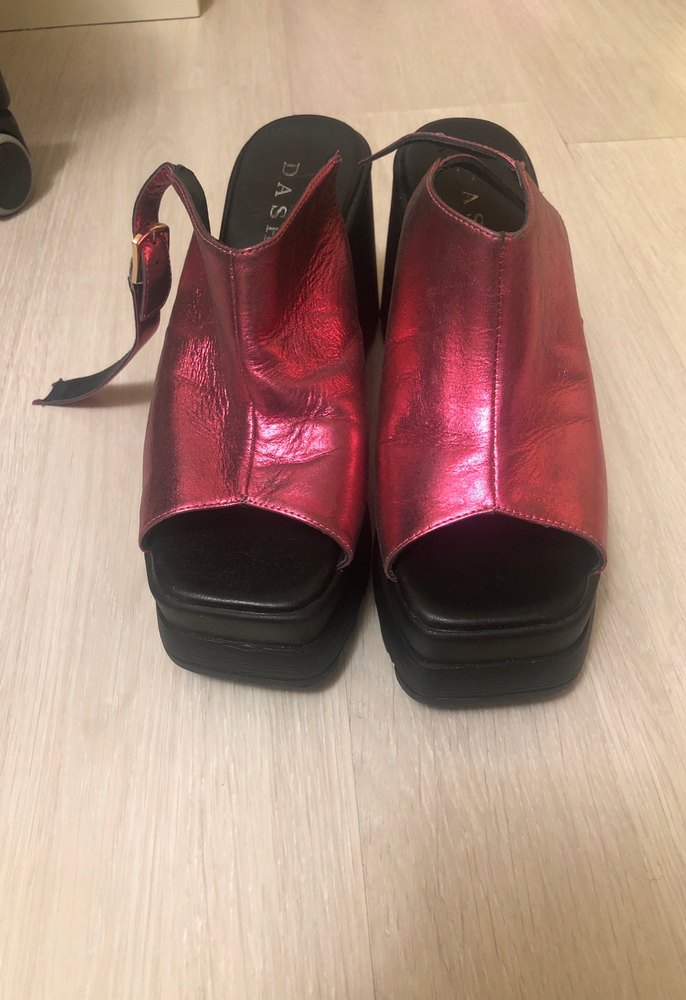 Pembe Parlak Platform Topuklu Ayakkabı - Görsel 3