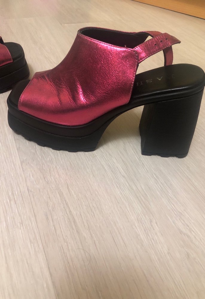 Pembe Parlak Platform Topuklu Ayakkabı - Görsel 4