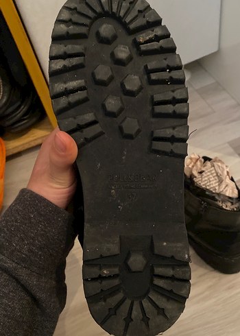 Siyah Deri Platform Topuklu Bağcıklı Bot - Görsel 8