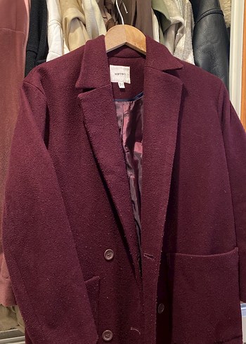 Bordo Uzun Kadın Kaban - Görsel 3