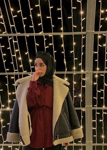 Kahverengi Kürklü Deri Kadın Ceket - Görsel 9