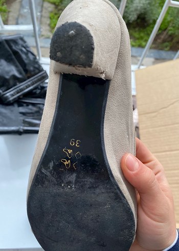 Bej Süet Tokalı Topuklu Kadın Ayakkabı - Görsel 5