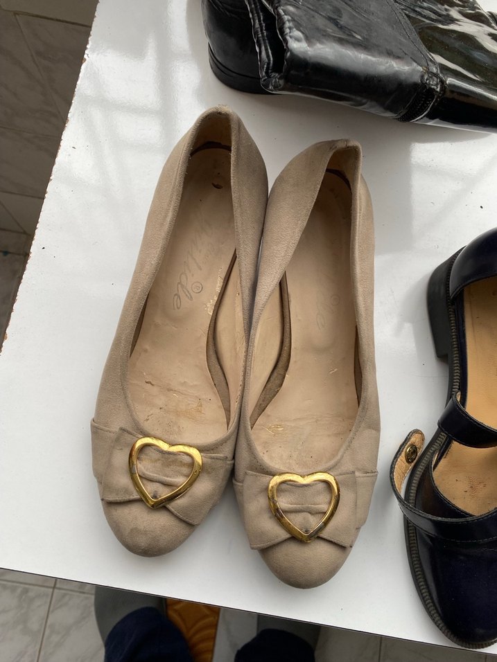 Bej Süet Tokalı Topuklu Kadın Ayakkabı - Görsel 4