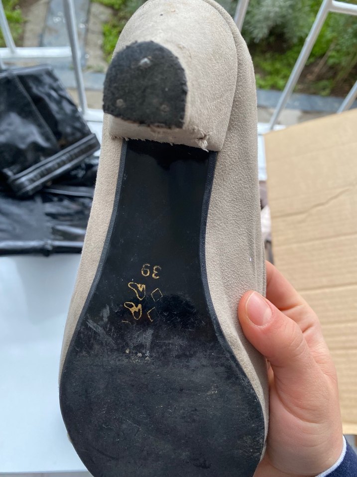 Bej Süet Tokalı Topuklu Kadın Ayakkabı - Görsel 5