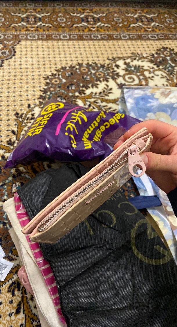 Yılan Desenli Deri Fermuarlı Kadın Cüzdanı - Görsel 2