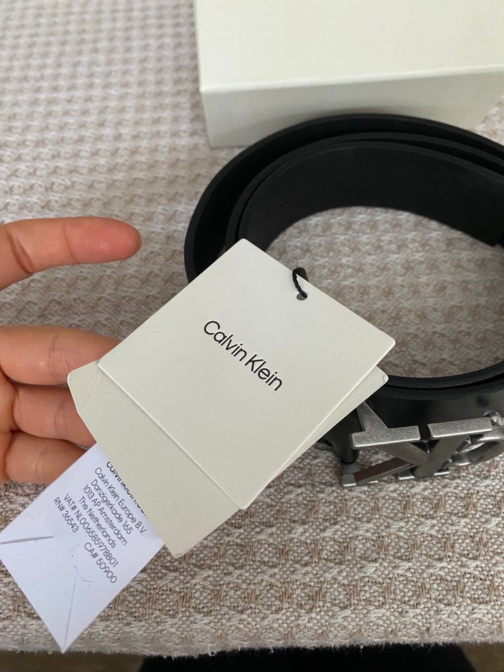 Calvin Klein Siyah Deri Kemer — görsel 3/7