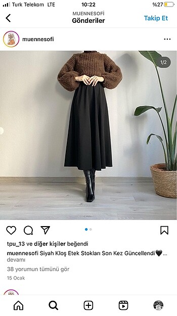 Siyah kloş etek