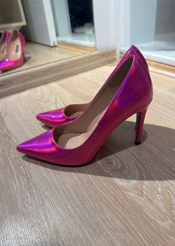 36 Beden Parlak Pembe Stiletto Topuklu Kadın Ayakkabı