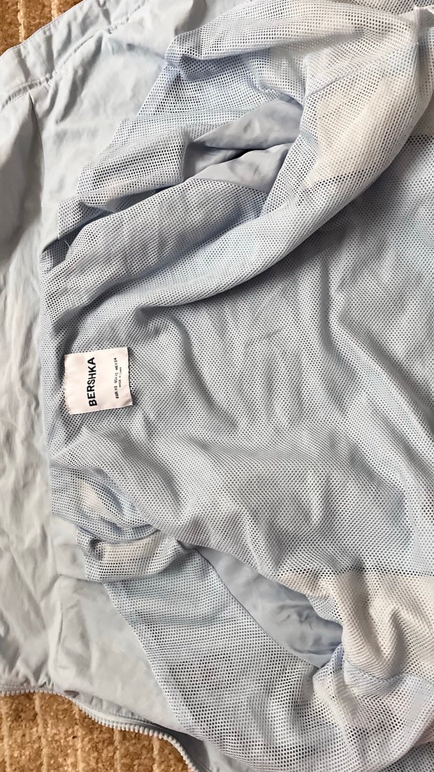 mavi paraşüt kumaş bershka crop ceket - Görsel 4