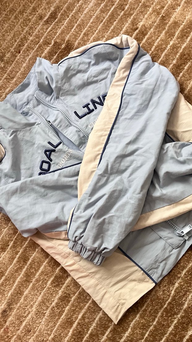 mavi paraşüt kumaş bershka crop ceket - Görsel 2