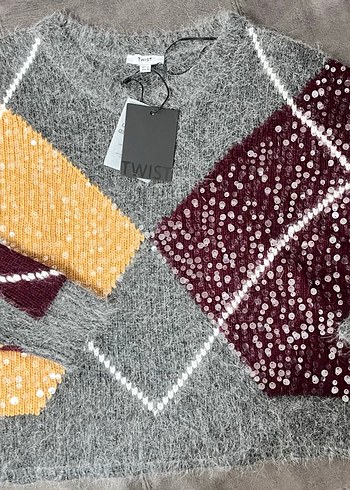 twist baklava desen kadın kazak - Görsel 2