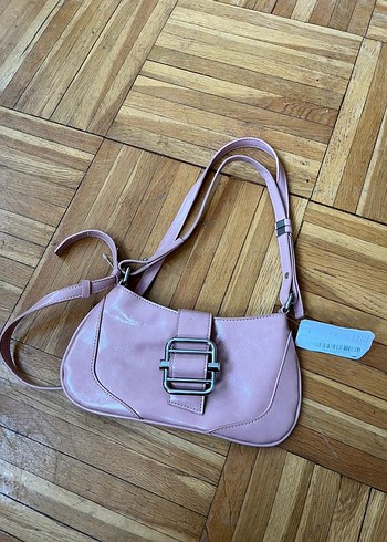 Pembe Deri Kadın Omuz Çantası - Görsel 8