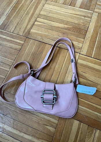 Pembe Deri Kadın Omuz Çantası - Görsel 6