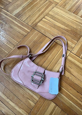 Pembe Deri Kadın Omuz Çantası - Görsel 7