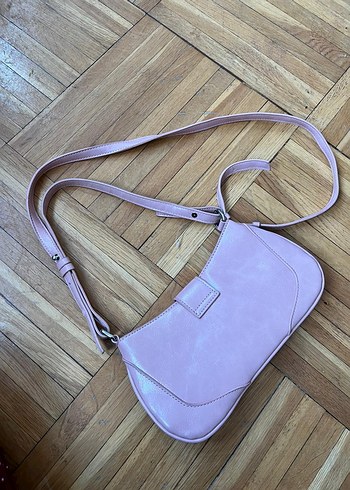 Pembe Deri Kadın Omuz Çantası - Görsel 4