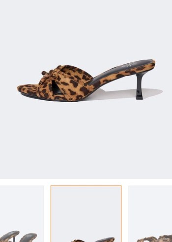 Leopar Desenli Topuklu Kadın Terlik - Görsel 8
