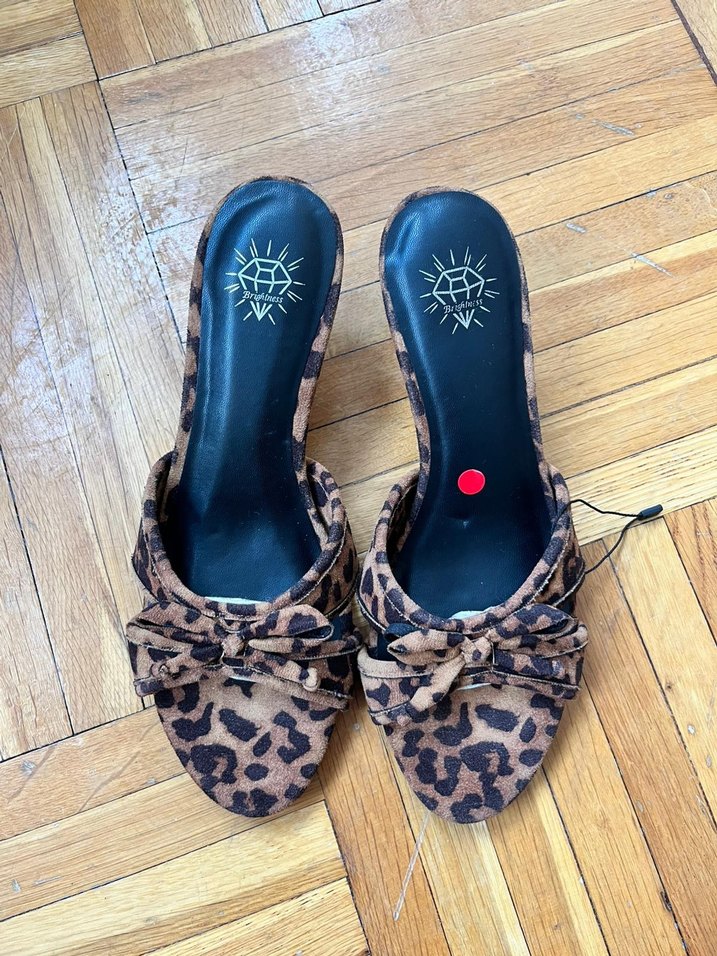 Leopar Desenli Topuklu Kadın Terlik - Görsel 2