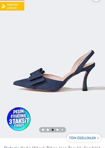 Koyu Mavi Denim Fiyonklu Stiletto - Görsel 11