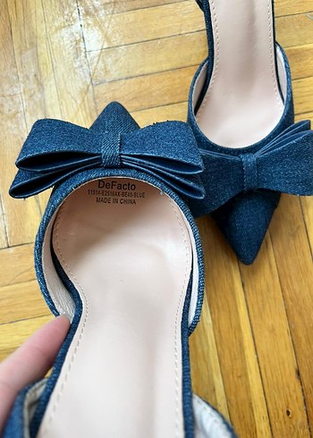 Koyu Mavi Denim Fiyonklu Stiletto - Görsel 10