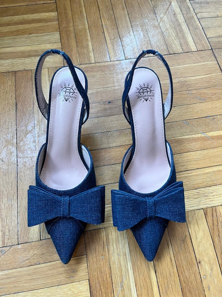 Koyu Mavi Denim Fiyonklu Stiletto - Görsel 5