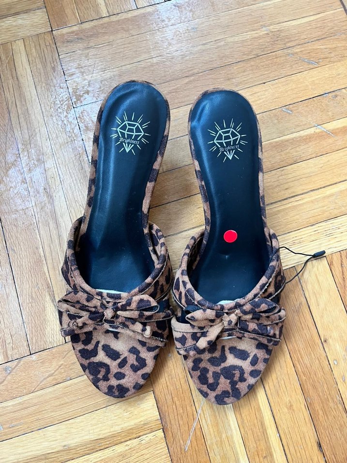 Leopar Desenli Kadın Topuklu Terlik - Görsel 5