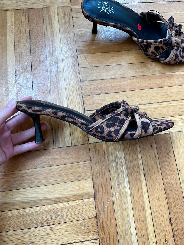 Leopar Desenli Kadın Topuklu Terlik - Görsel 4