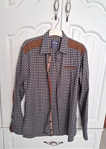 Kareli Kahverengi Detaylı Erkek Gömlek - Görsel 4