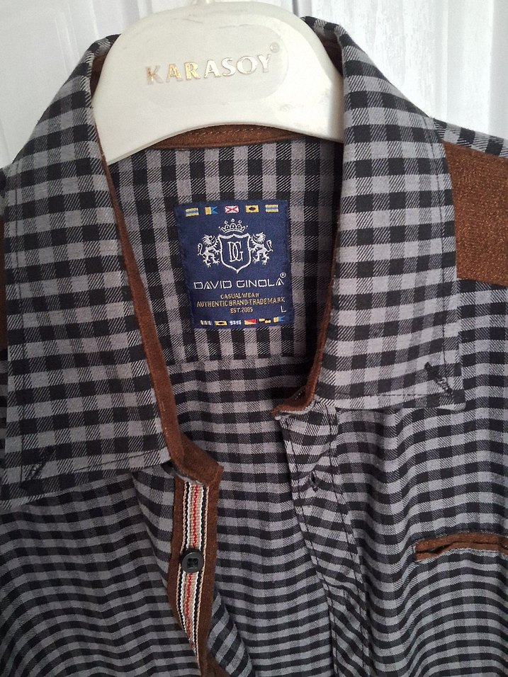 Kareli Kahverengi Detaylı Erkek Gömlek - Görsel 2