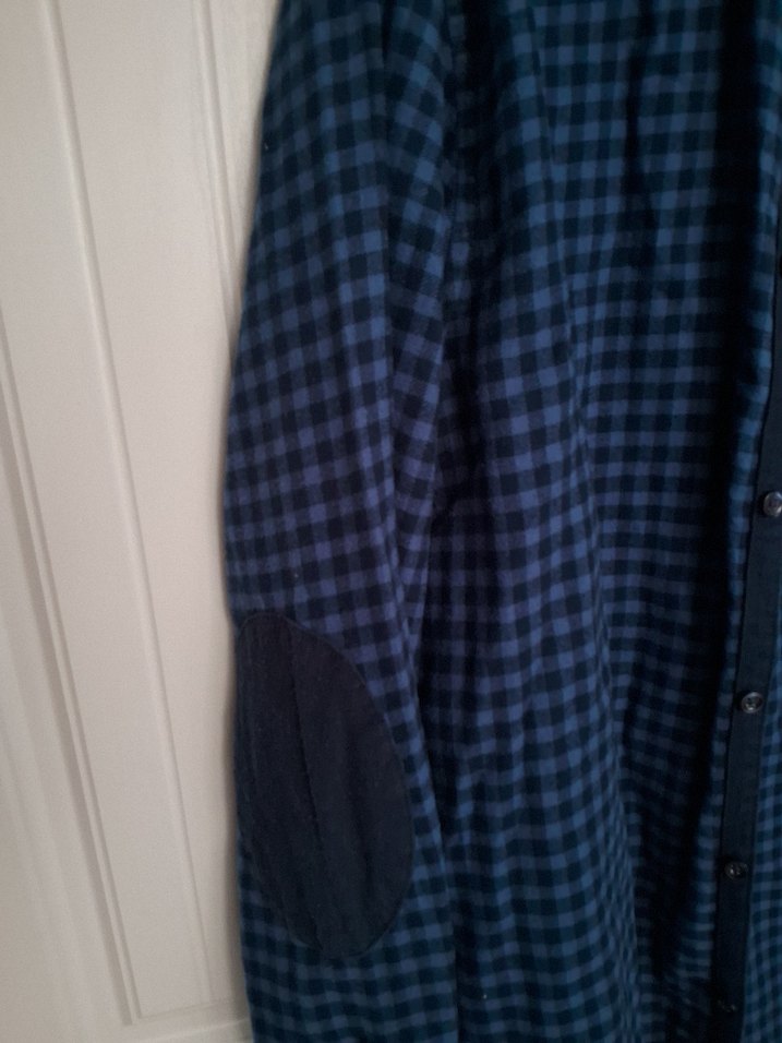 Erkek Mavi Düğmeli Uzun Kollu Denim Gömlek - Görsel 4