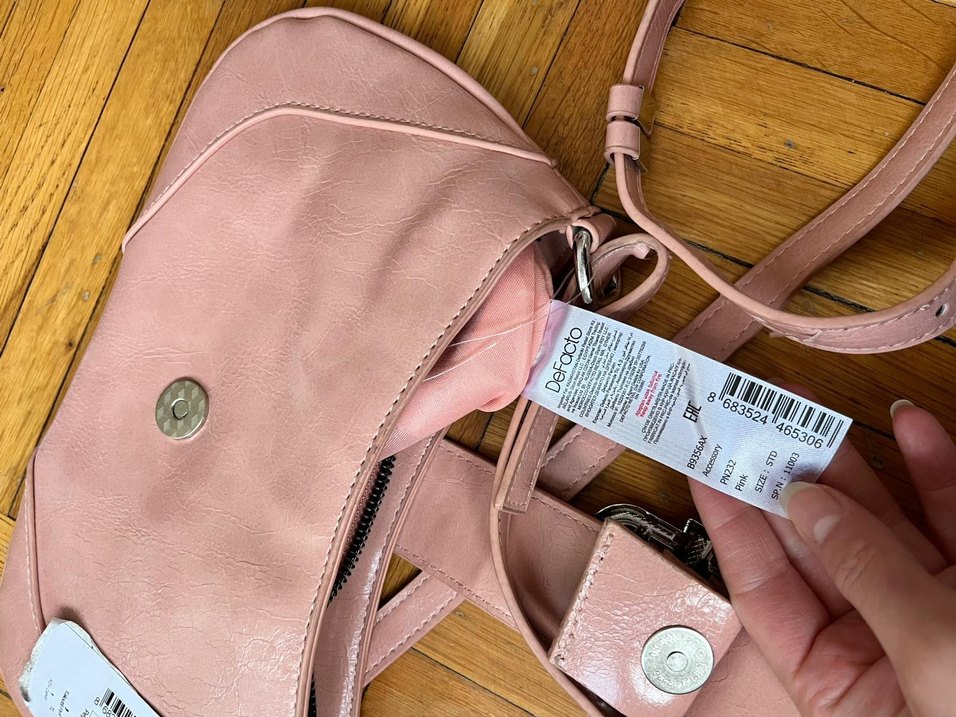 Açık Pembe Kadın Suni Deri Omuz Çantası - Görsel 2