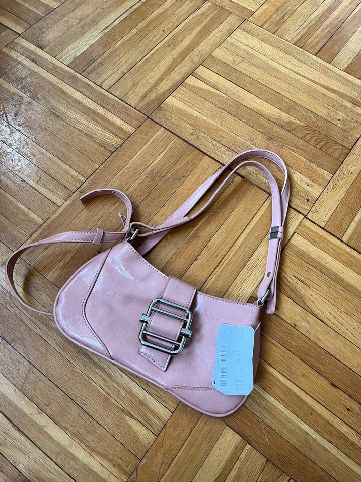 Açık Pembe Kadın Suni Deri Omuz Çantası - Görsel 4