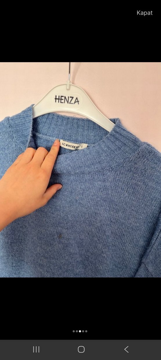 Gri Triko Kadın Kazak - Görsel 2