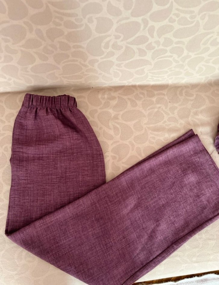 Bordo Uzun Keten Gömlek - Görsel 2