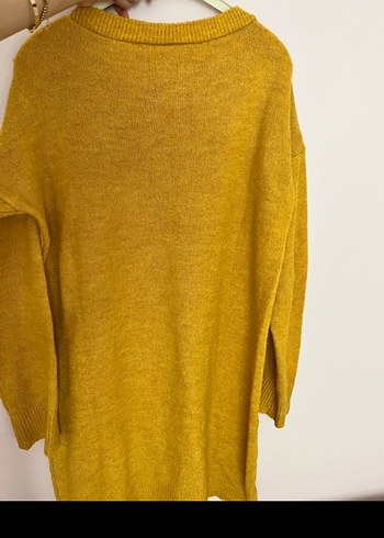 Sarı Örgü Kadın Midi Kazak - Görsel 3