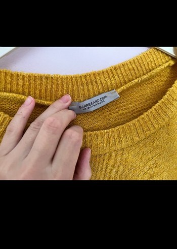 Sarı Örgü Kadın Midi Kazak - Görsel 2