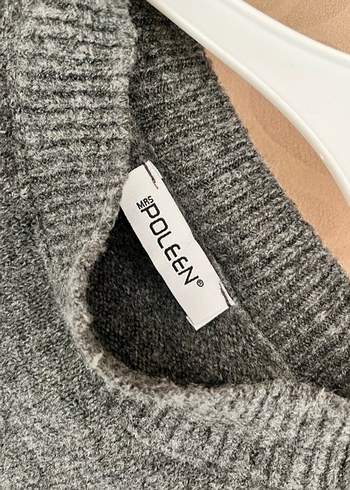 Gri Örgü Kadın Yün Kazak - Görsel 3