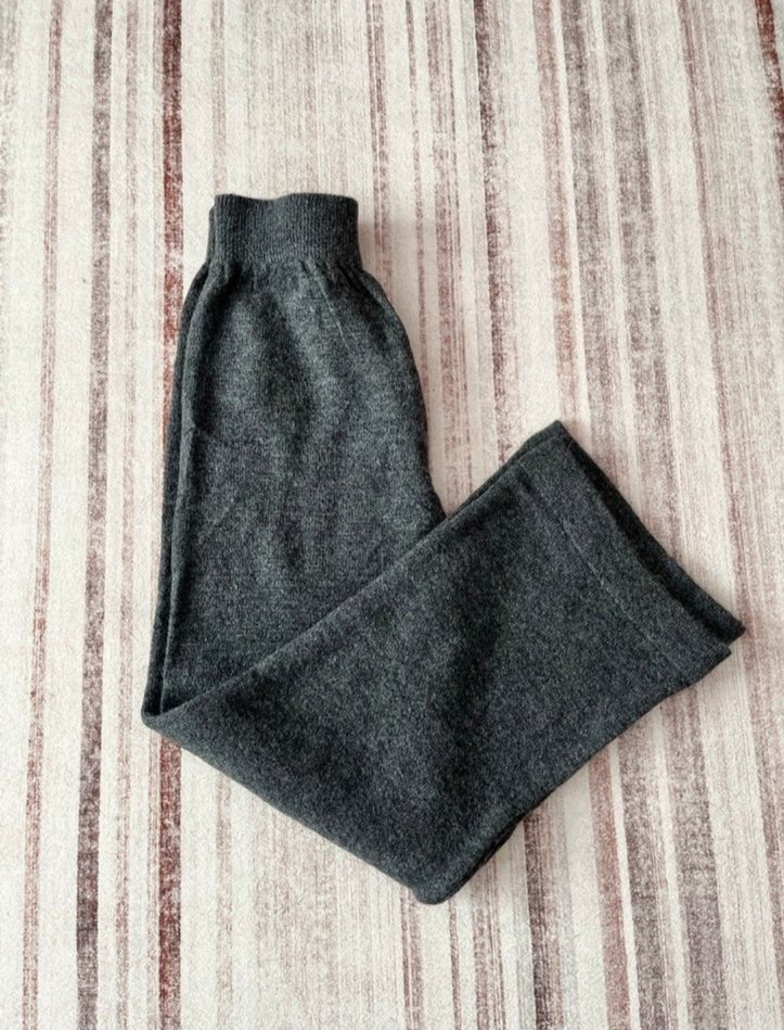 Gri Örgü Kadın Yün Kazak - Görsel 2