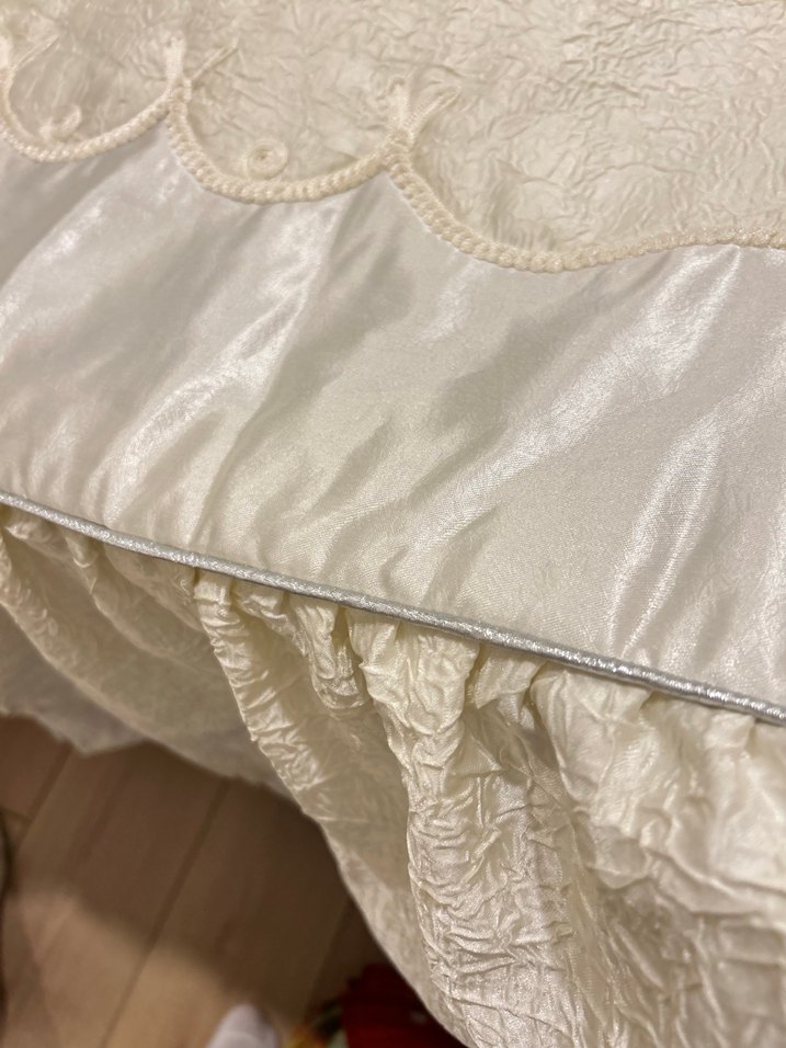 İşlemeli krem bej tonlarında Yatak Örtüsü - Görsel 5