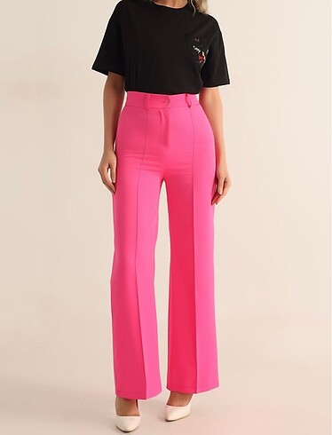 Fuşya palazzo pantalon