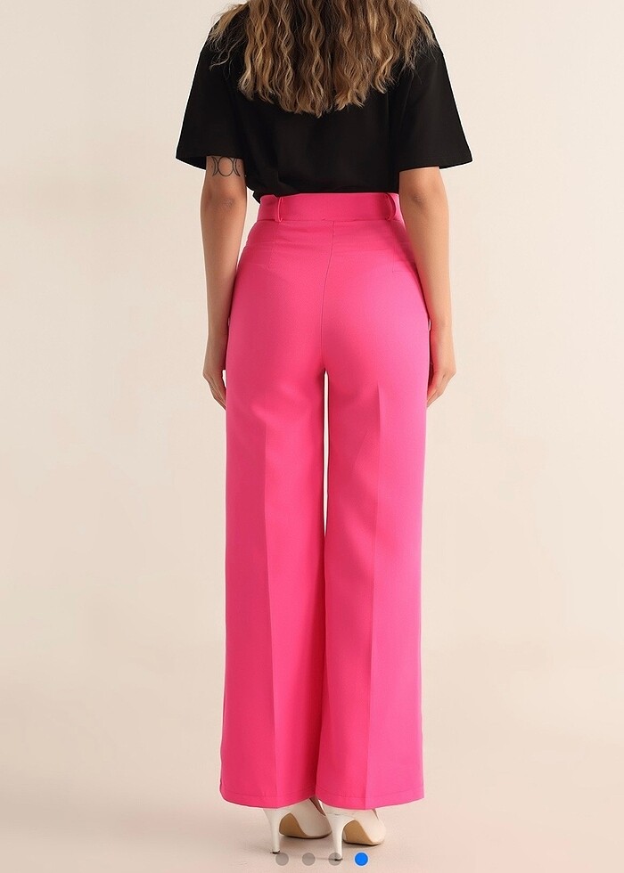 Fuşya palazzo pantalon - Görsel 4