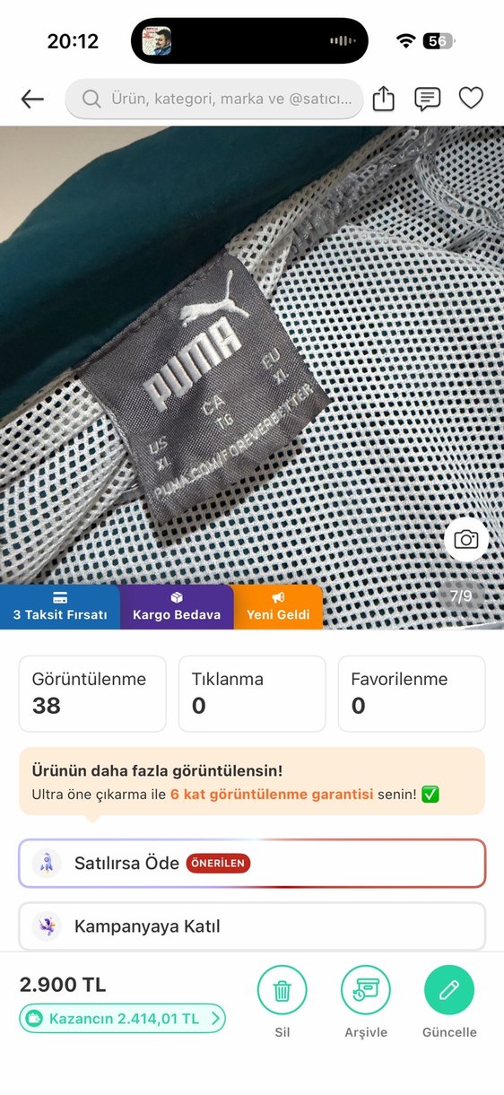 Puma winners circle özel seri tertemiz 2 kez giyildi XL — görsel 4/4