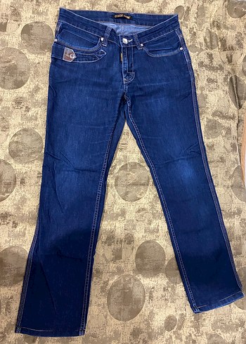 Parlak Lacivert Kadın Denim Pantolon
