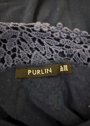 Dantel Detaylı Lacivert V Yaka Kadın Bluz - Görsel 4