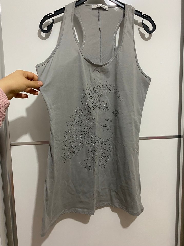 Gri Payetli Kadın Atlet - Görsel 3