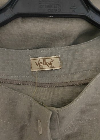 Nakışlı, Düğmeli, Uzun Kesim Keten Kadın Gömlek - Görsel 4